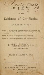 Cover of: A view of the evidences of Christianity. by William Paley