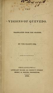 Cover of: The visions of Quevedo