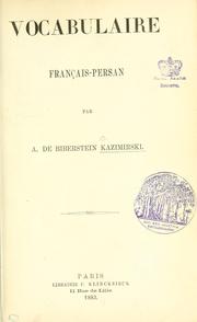 Cover of: Vocabulaire français-persan.