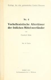 Cover of: Vorhellenistische Altertümer der östlichen Mittelmeerländer.