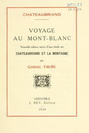 Voyage au Mont-Blanc by François-René de Chateaubriand