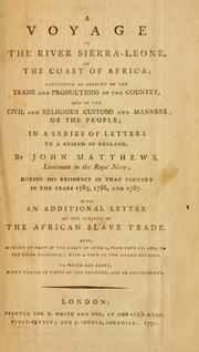 Cover of: A voyage to the river Sierra-Leone, on the coast of Africa