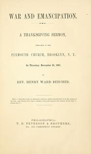 Cover of: War and emancipation. by Henry Ward Beecher