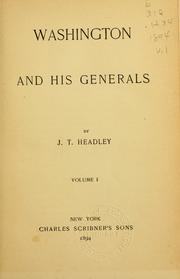 Cover of: Washington and his generals by Joel Tyler Headley