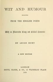 Cover of: Wit and humour by Leigh Hunt