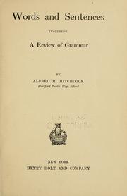 Cover of: Words and sentences: including a review of grammar