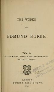 Cover of: The works of Edmund Burke. by Edmund Burke
