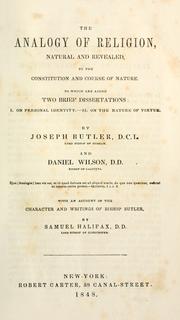 Cover of: The works of ... Joseph Butler ... to which is prefixed: an account of the character and writings of the author