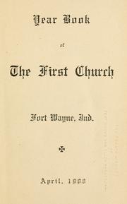 Cover of: Year book of the first church.