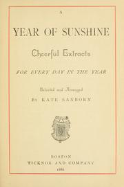 Cover of: A year of sunshine: cheerful extracts for every day in the year