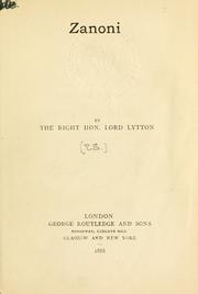 Cover of: Zanoni. by Edward Bulwer Lytton, Baron Lytton