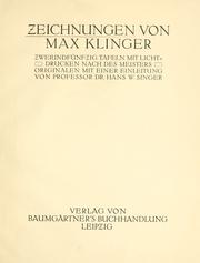Cover of: Zeichnungen von Max Klinger