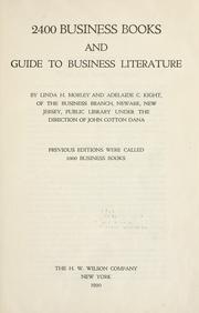 Cover of: 2400 business books: and guide to business literature