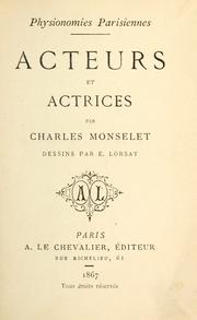 Cover of: Acteurs et actrices. by Charles Monselet