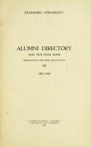 Cover of: Alumni directory and ten-year book.