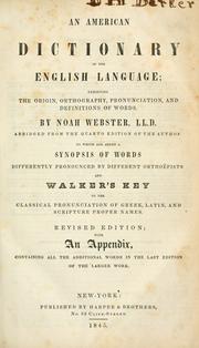 Cover of: An American dictionary of the English language by Noah Webster