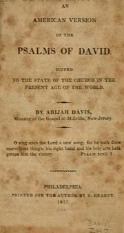 An American version of the Psalms of David by Abijah Davis