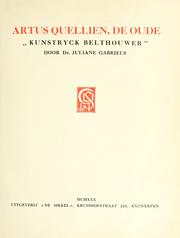 Cover of: Artus Quellien, de Oude, "kunstryck belthouwer".