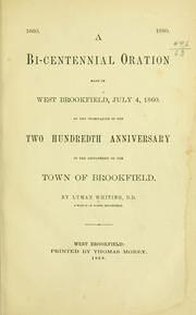 Cover of: A bi-centennial oration made in West Brookfield, July 4, 1860.