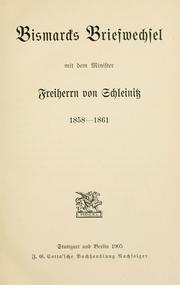 Cover of: Bismarck's speeches and letters by Otto von Bismarck