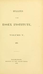 Cover of: Bulletin of the Essex Institute. by Essex Institute., Essex Institute.