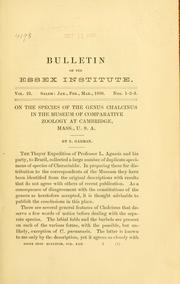 Cover of: Bulletin of the Essex Institute. by Essex Institute.