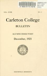 Cover of: Carleton College bulletin.