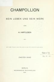 Cover of: Champollion: sein Leben und sein Werk.