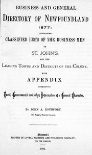 Business and general directory of Newfoundland, 1877 by John A. Rochfort