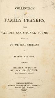 Cover of: A collection of family prayers by Palmer, Samuel