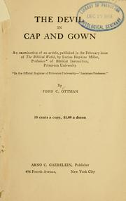 Cover of: The Devil in cap and gown: an examination of an article published in ... The Biblical world, by Lucius Hopkins Miller ...