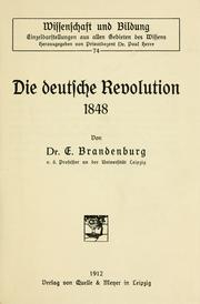 Cover of: Die deutsche Revolution, 1848.