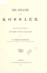 Cover of: Sprache der Kossäer: linguistisch-historische Funde und Fragen.