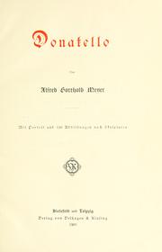 Cover of: Donatello. by Alfred Gotthold Meyer, Alfred Gotthold Meyer