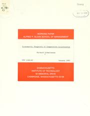 Cover of: Econometric diagnosis of competitive localization | Richard Schmalensee