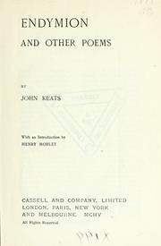 Cover of: Endymion by John Keats