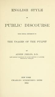 Cover of: English style in public discourse with special reference to the usages of the pulpit
