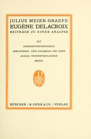 Cover of: Eugène Delacroix, Beiträge zu einer Analyse.