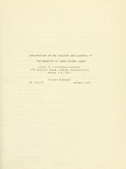 Cover of: Explorations on the teaching and learning of the managing of large system change: output of a producing workshop, MIT Endicott House, Dedham, Massachusetts, August 1-4, 1977