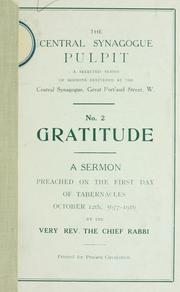 Cover of: Gratitude by Joseph H. Hertz