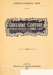 Cover of: Guillaume Couture: premier colon de la Pointe-Levy (Lauzon)