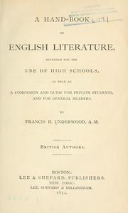 Cover of: hand-book of English literature.