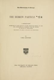 Cover of: The Hebrew particle 'asher' ...