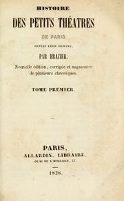 Cover of: Histoire des petits théâtres de Paris, depuis leur origine