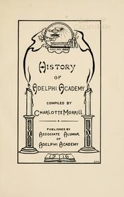 History of Adelphi Academy by Charlotte Morrill
