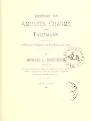 History of amulets, charms, and talismans by Michael Levy Rodkinson