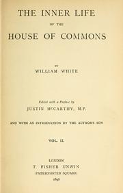 Cover of: The inner life of the House of Commons by White, William, White, William