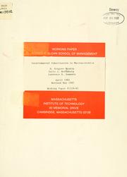 Cover of: Intertemporal substitution in macroeconomics