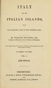 Cover of: Italy and the Italian islands, from the earliest ages to the present time
