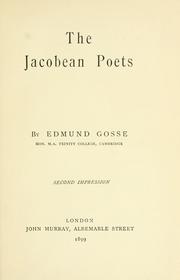 Cover of: The Jacobean poets. by Edmund Gosse